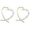 Heart-shaped simple earrings, Korean stud jewelry wholesale, Dongdaemun fashionable French high-end style pearl earrings Item Picture